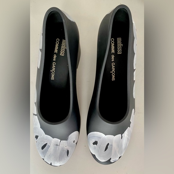 Comme des Garçons + Melissa Logo Matte PVC Heels. Size 8. NWOT. Never worn. - Picture 6 of 10